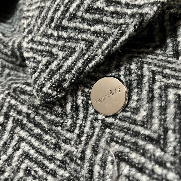 Laundry By Shelli Segal Black and White Pea Coat Size S - Picture 14 of 14